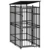 Outdoor Dog Kennel with Roof Steel 19.8 ftï¿½ï¿½