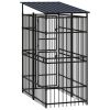 Outdoor Dog Kennel with Roof Steel 19.8 ftï¿½ï¿½