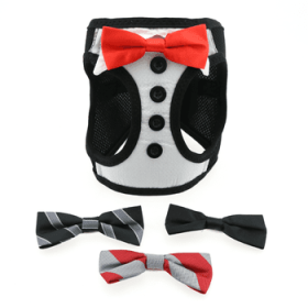 American River Harness Dog Tux with 4 Bows (size: XX-Small)