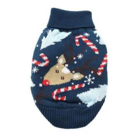 Dog Cable Knit 100% Cotton Sweater (Color: Ugly Reindeer, size: 3X-Large)