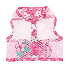 Cool Mesh Harness Hawaiian Hibiscus (Color: Pink, size: X-Small)