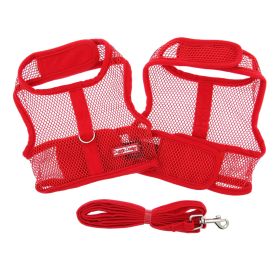 Cool Mesh Dog Harness (Color: Solid Red, size: X-Small)