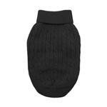 Dog Cable Knit 100% Cotton Sweater (Color: Jet Black, size: large)