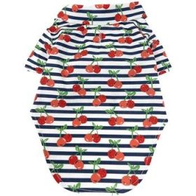 Hawaiian Camp Shirt (Color: Cherry Stripe, size: small)