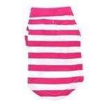 Polos Striped (Color: Pink Yarrow & White, size: 3X-Large)