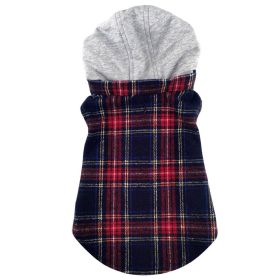Weekender Dog Sweatshirt Hoodie (Color: Red and Black Plaid Flannel, size: small)